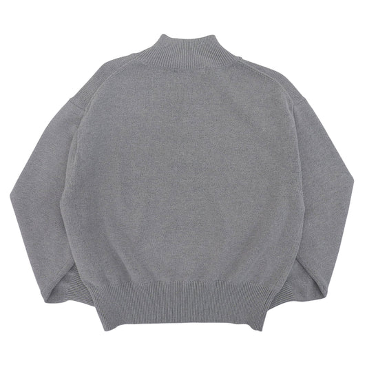 Like New High-Neck Knit Pullover Top Women's Gray 36 A746-013 Top 36 Women's