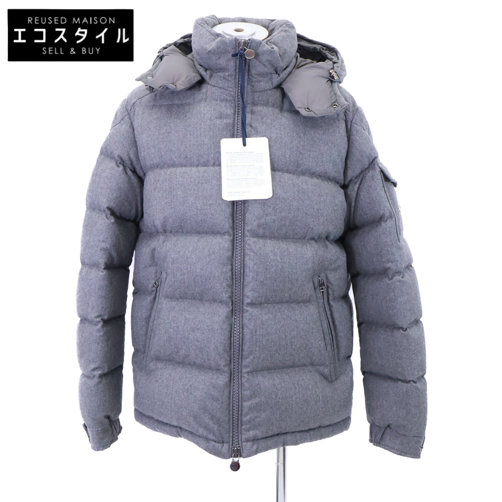 [As good as new] MONTGENEVRE Wool Hooded Down Jacket 4 Men's