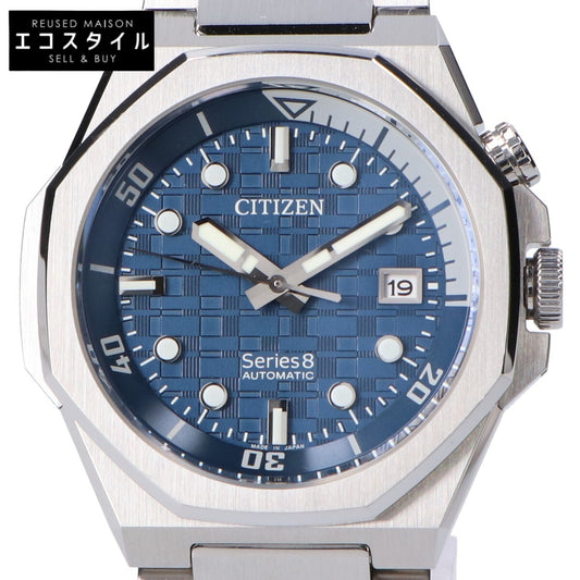 CITIZEN シチズン NB6060-58L Series8 890 Mechanical/890 メカニカル オクタゴン ブルー文字盤 SS シースルーバック デイト 自動巻き 腕時計