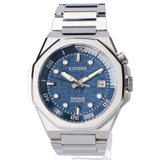 CITIZEN シチズン NB6060-58L Series8 890 Mechanical/890 メカニカル オクタゴン ブルー文字盤 SS シースルーバック デイト 自動巻き 腕時計