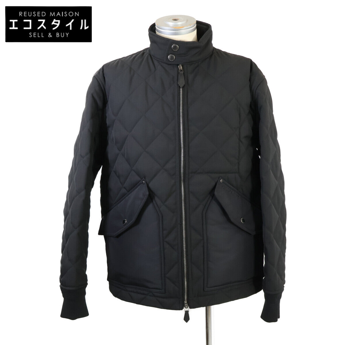 【美品/国内正品】8047934 复古格纹内衬 Logo刺绣 双拉链绗缝夹克 M 男士