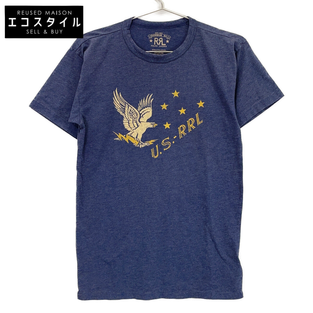 782857066001 Navy Cotton-blend Garment-dyed Graphic Short Sleeve Cut-and-sew Top XS Men's