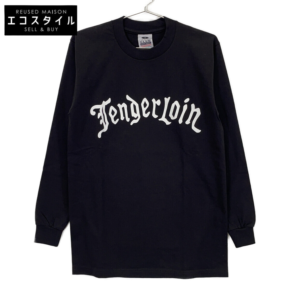 TENDERLOIN テンダーロイン 22SS ブラック×ホワイト コットン フロントロゴ Tee L/S OE ロングスリーブカットソー トップス