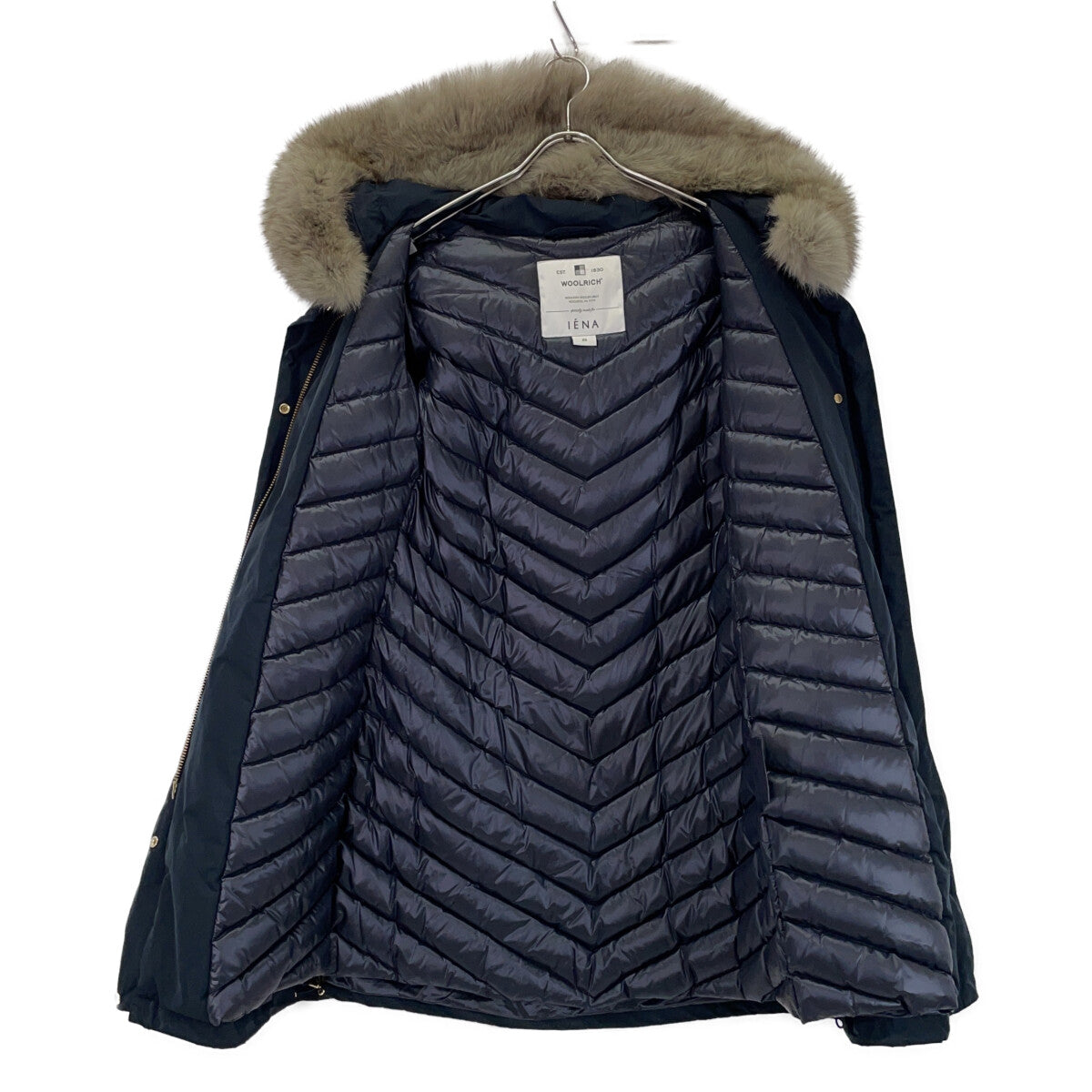 WOOLRICH ウールリッチ 【IENA別注】WWCPS2863 ネイビー BOW BRIDGE フォックスファー フード付きダウンコート コート
