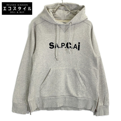 A.P.C. x sacai M27655 Grey HOODIE TAIYO Side Zip Print Pullover Hoodie Top