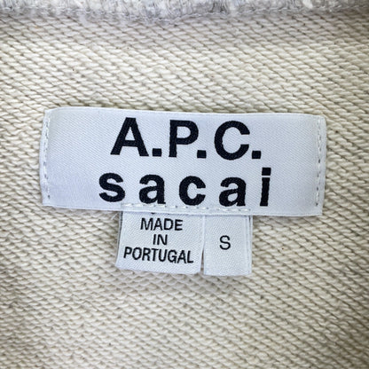 A.P.C. x sacai M27655 Grey HOODIE TAIYO Side Zip Print Pullover Hoodie Top