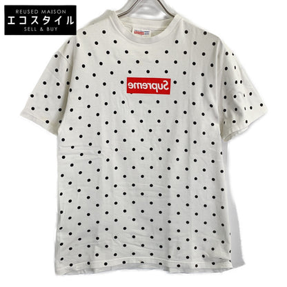 Supreme x COMME des GARCONS SHIRTS 12SS White Box Logo Tee Dot Pattern Mirror Box Logo T-shirt Tops