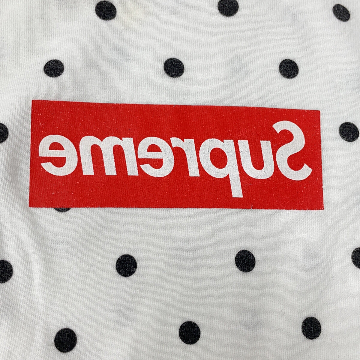 Supreme x COMME des GARCONS SHIRTS 12SS White Box Logo Tee Dot Pattern Mirror Box Logo T-shirt Tops