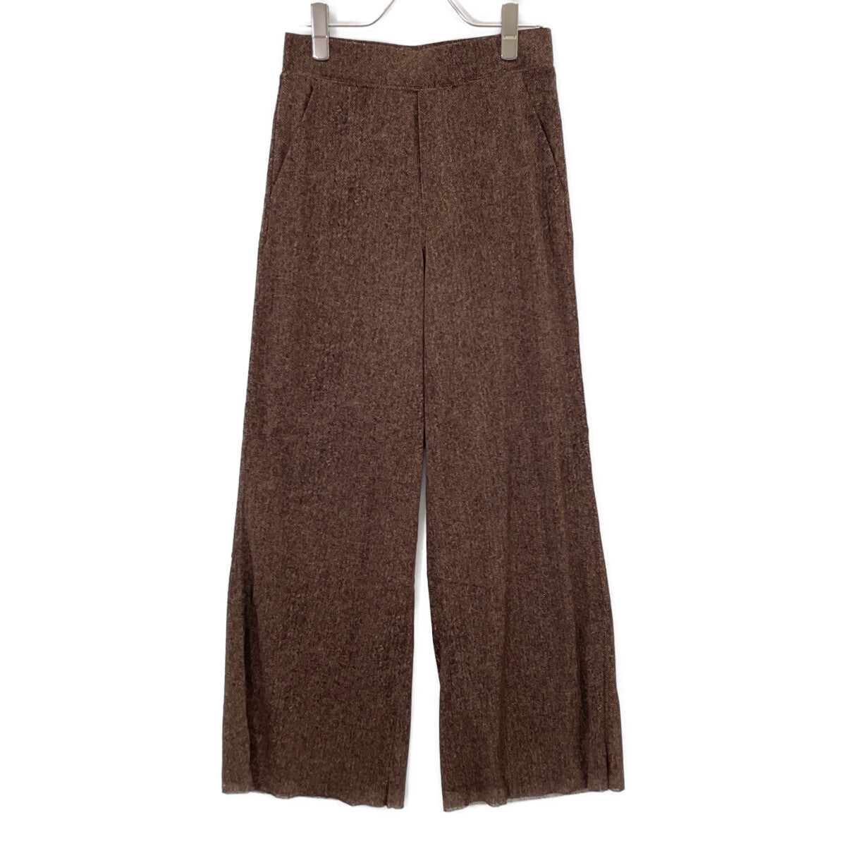 VIVIENNE TAM 2025 Brown Herringbone Net Pants Bottoms 38