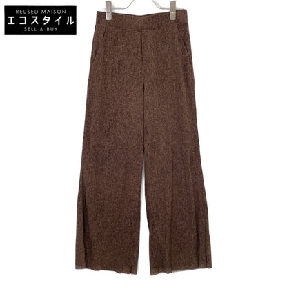 VIVIENNE TAM 2025 Brown Herringbone Net Pants Bottoms 38