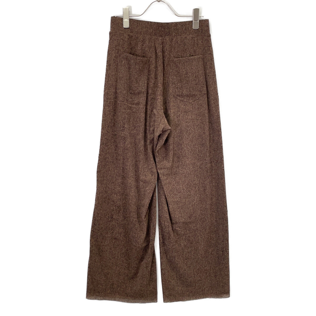 VIVIENNE TAM 2025 Brown Herringbone Net Pants Bottoms 38