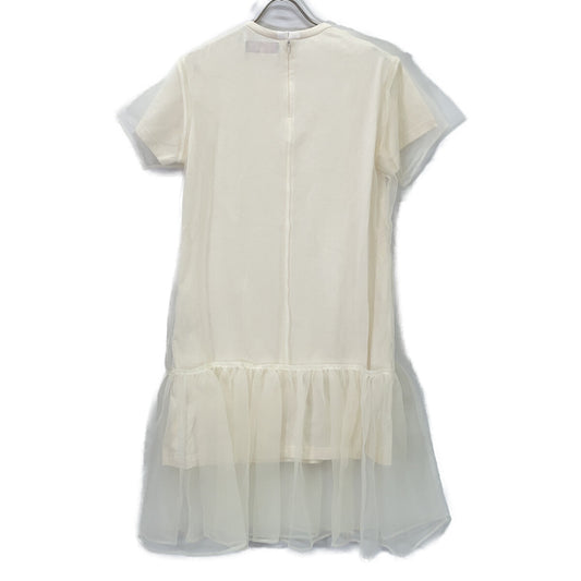 AKIRA NAKA AS1905-WH Ivory Layered Organza Short Sleeve Dress