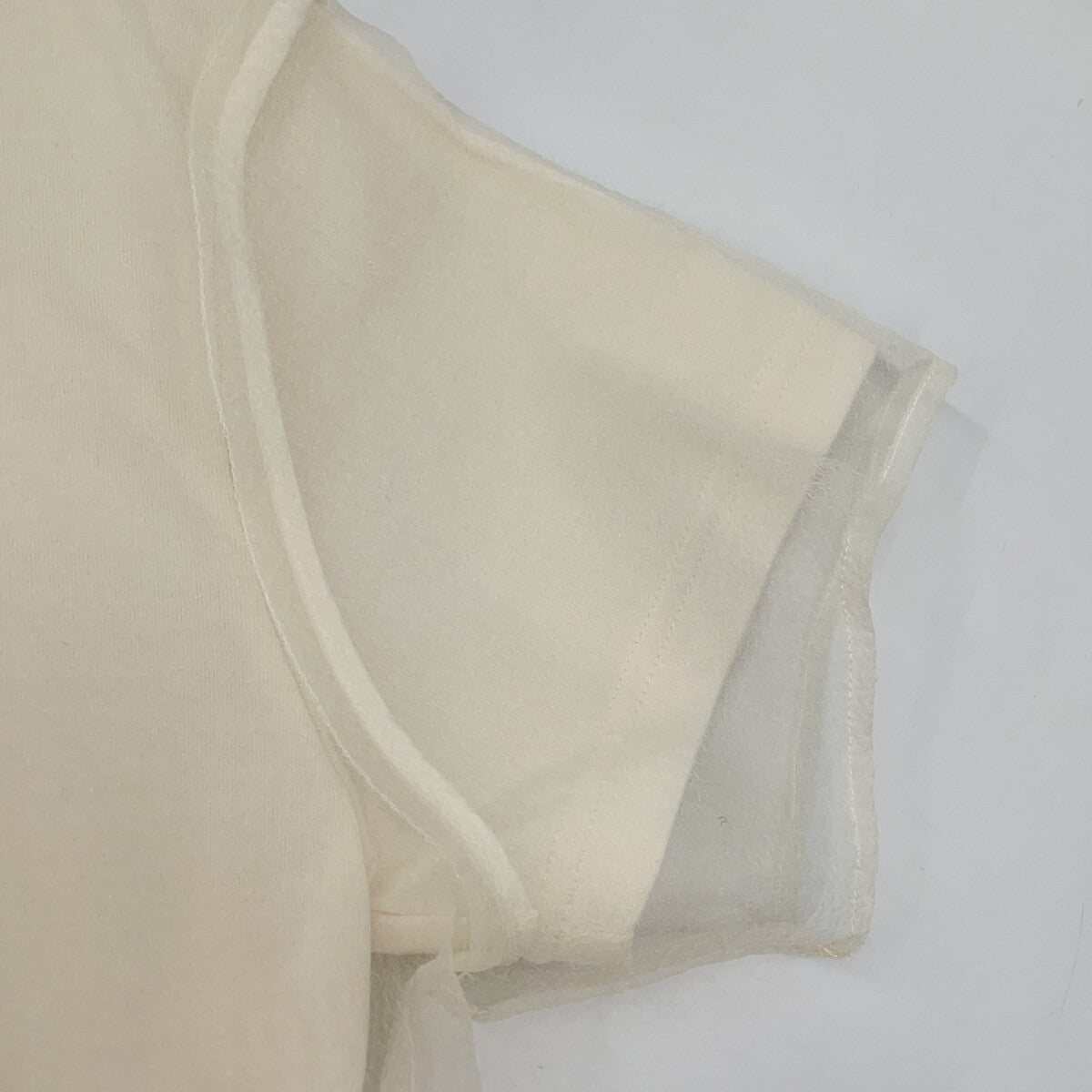 AKIRA NAKA AS1905-WH Ivory Layered Organza Short Sleeve Dress