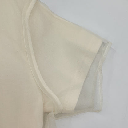 AKIRA NAKA AS1905-WH Ivory Layered Organza Short Sleeve Dress