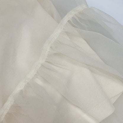 AKIRA NAKA AS1905-WH Ivory Layered Organza Short Sleeve Dress