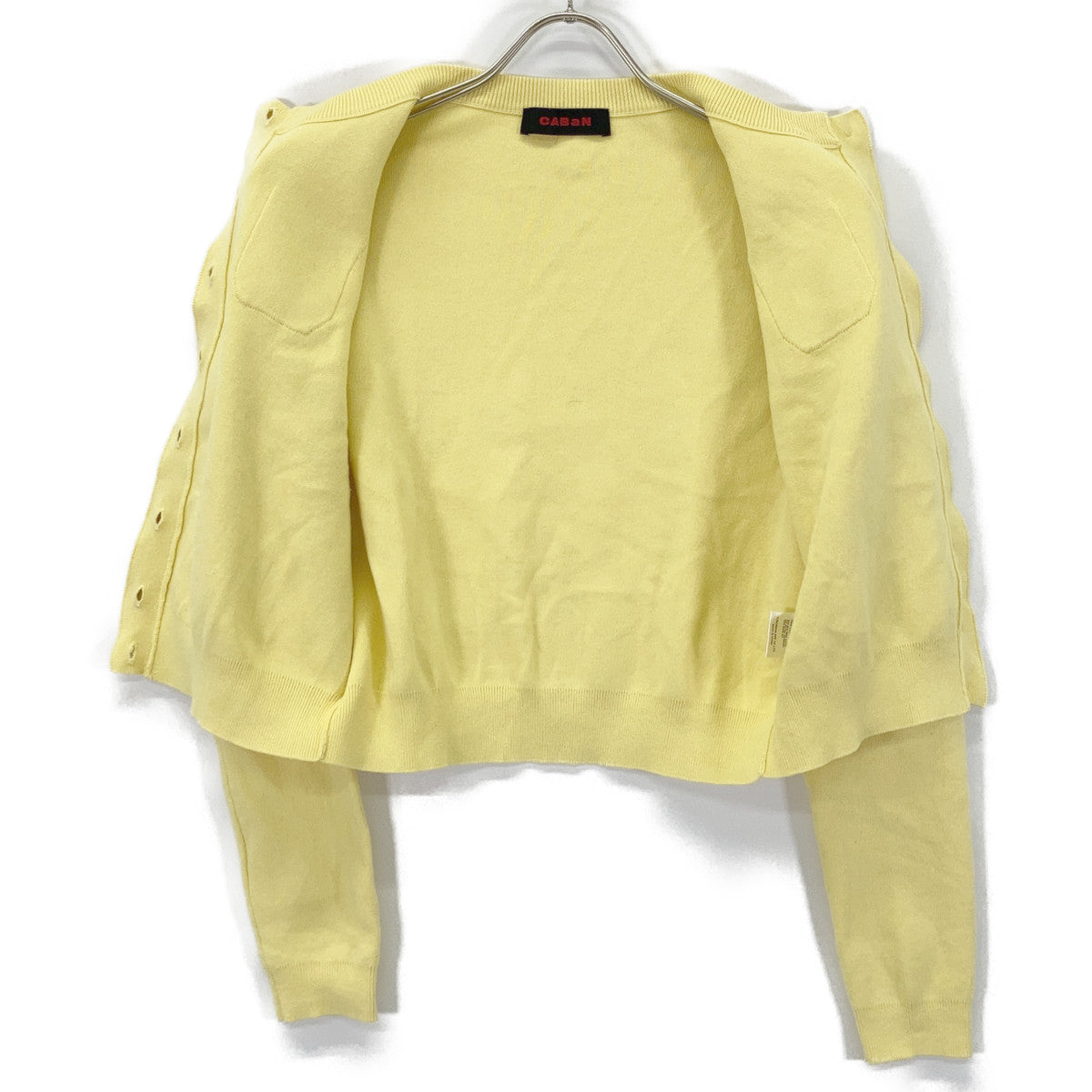 CABaN Yellow Cotton Cashmere Crew Neck Cardigan Top