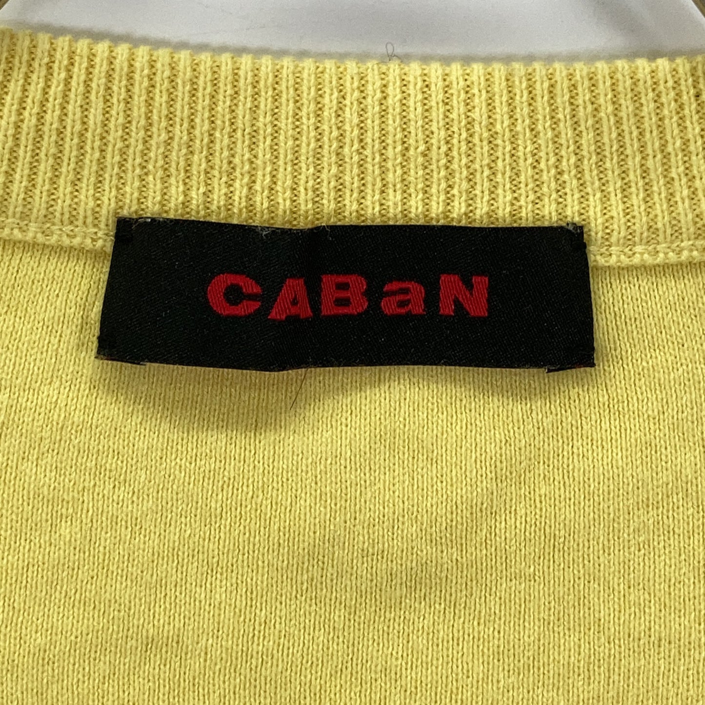CABaN Yellow Cotton Cashmere Crew Neck Cardigan Top