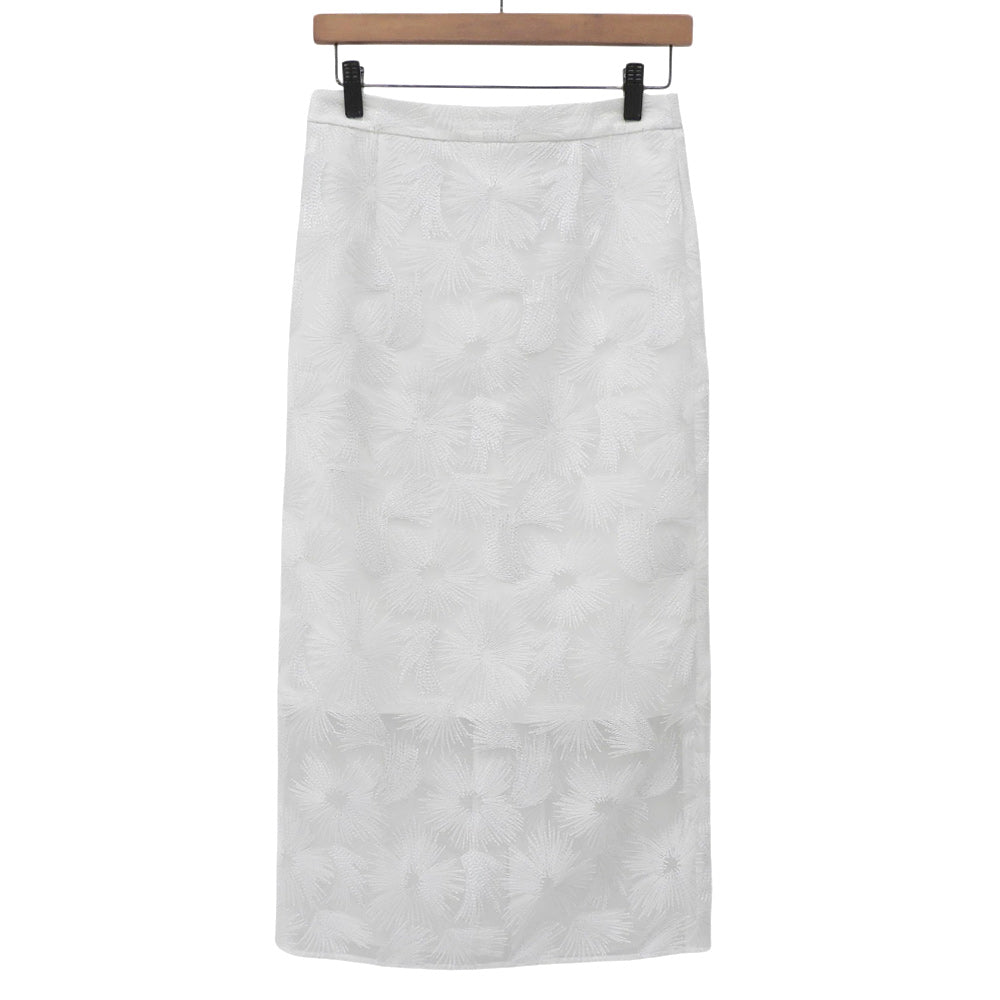 As good as new Embroidered Lace Skirt Women's White 36 Skirt 36 Women's
