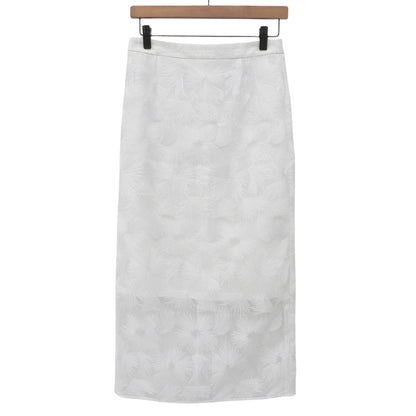 As good as new Embroidered Lace Skirt Women's White 36 Skirt 36 Women's
