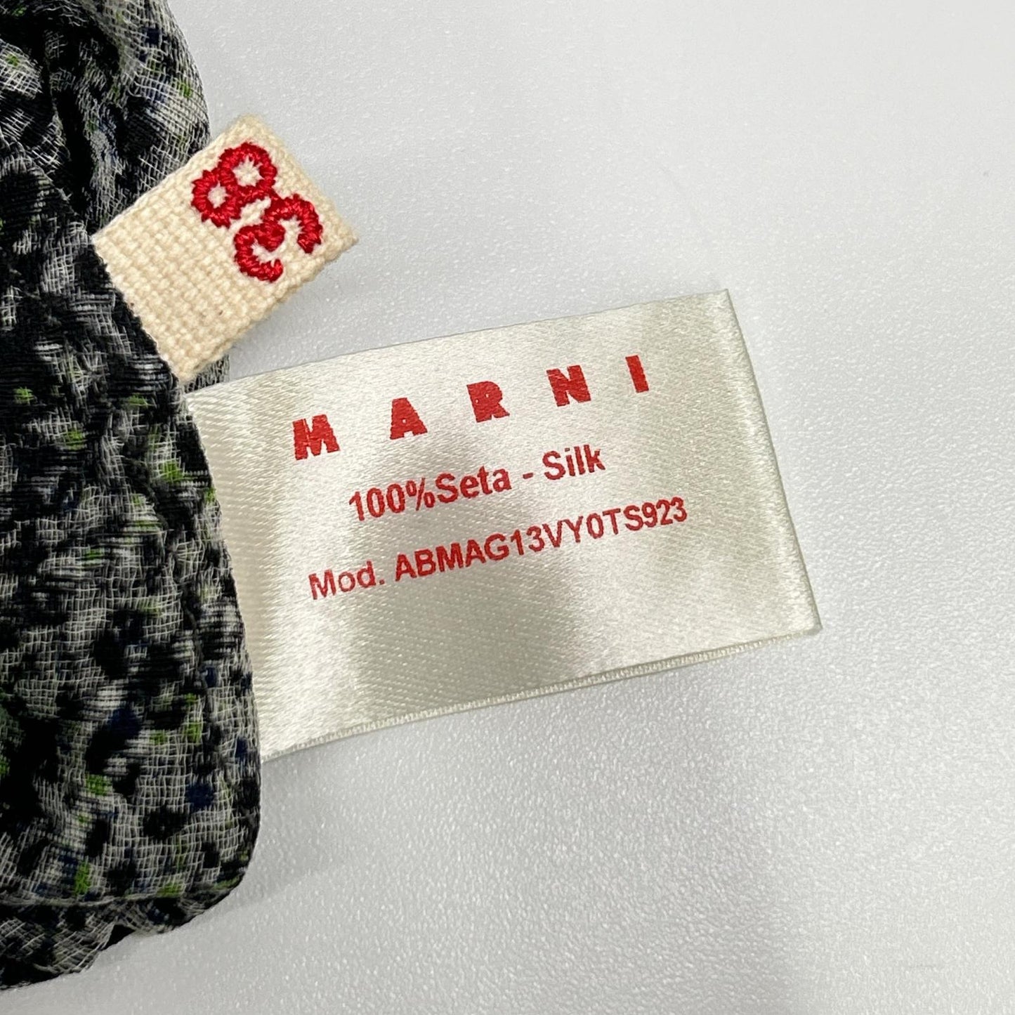 MARNI マルニ ブラック×グリーン 総柄プリントワンピース ワンピース