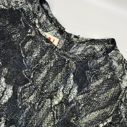 MARNI マルニ ブラック×グリーン 総柄プリントワンピース ワンピース