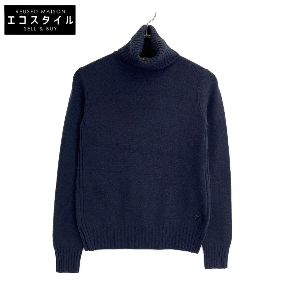 Loro Piana 诺悠翩雅 FAG3537 海军蓝 100%小山羊绒 高领针织套头衫 上衣 38