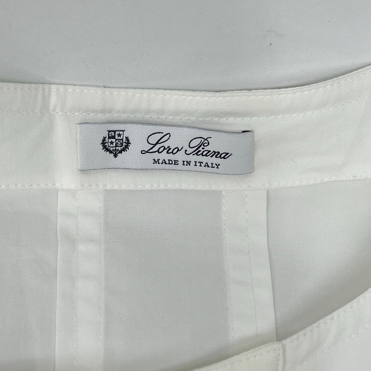 Loro Piana ロロピアーナ FAM3432 ホワイト×ベージュ コットン ドローストリングワンピース ワンピース