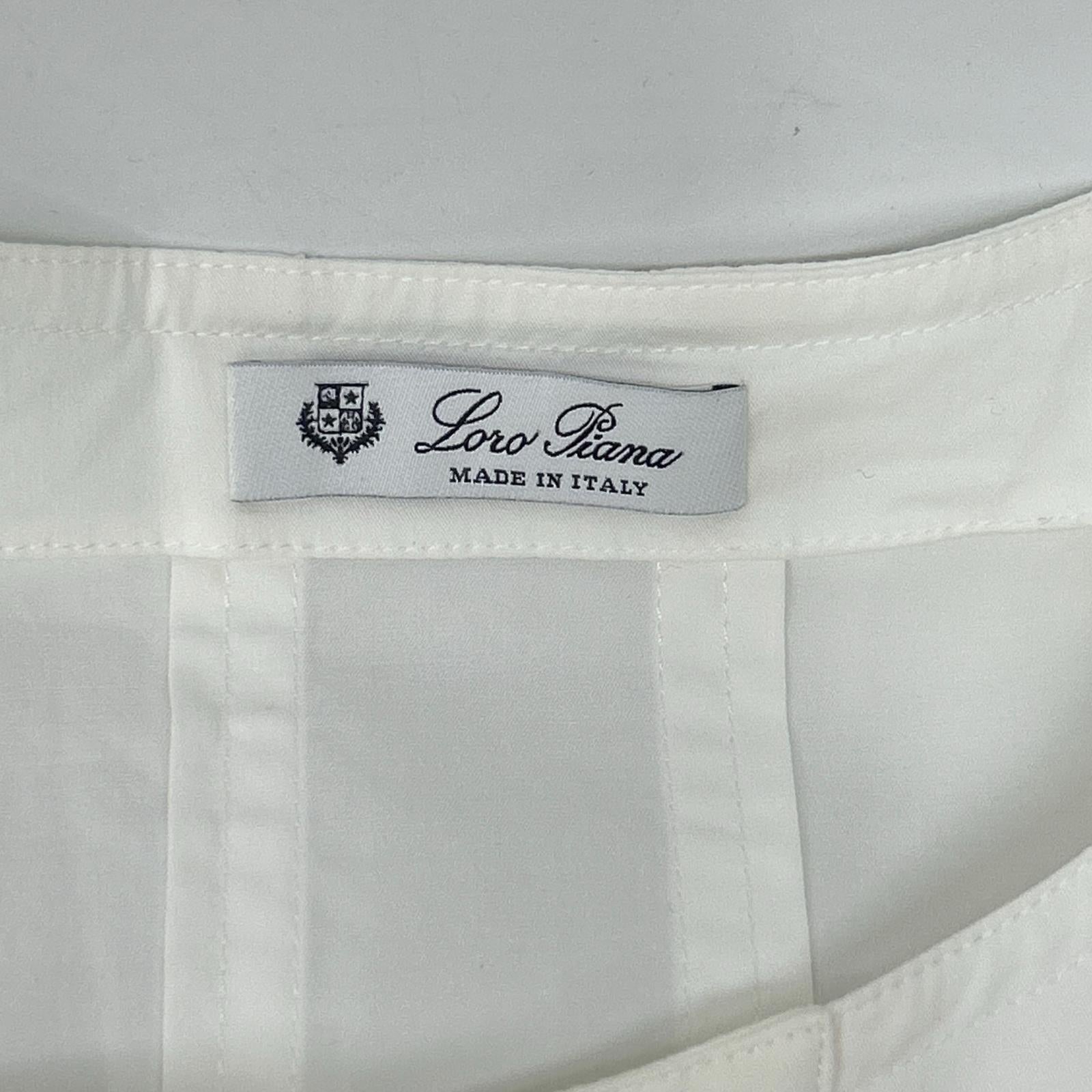Loro Piana ロロピアーナ FAM3432 ホワイト×ベージュ コットン ドローストリングワンピース ワンピース