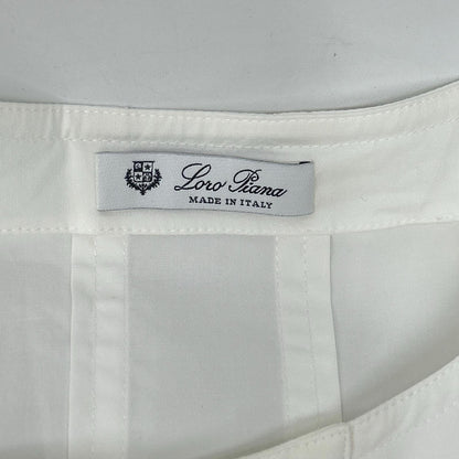 Loro Piana ロロピアーナ FAM3432 ホワイト×ベージュ コットン ドローストリングワンピース ワンピース