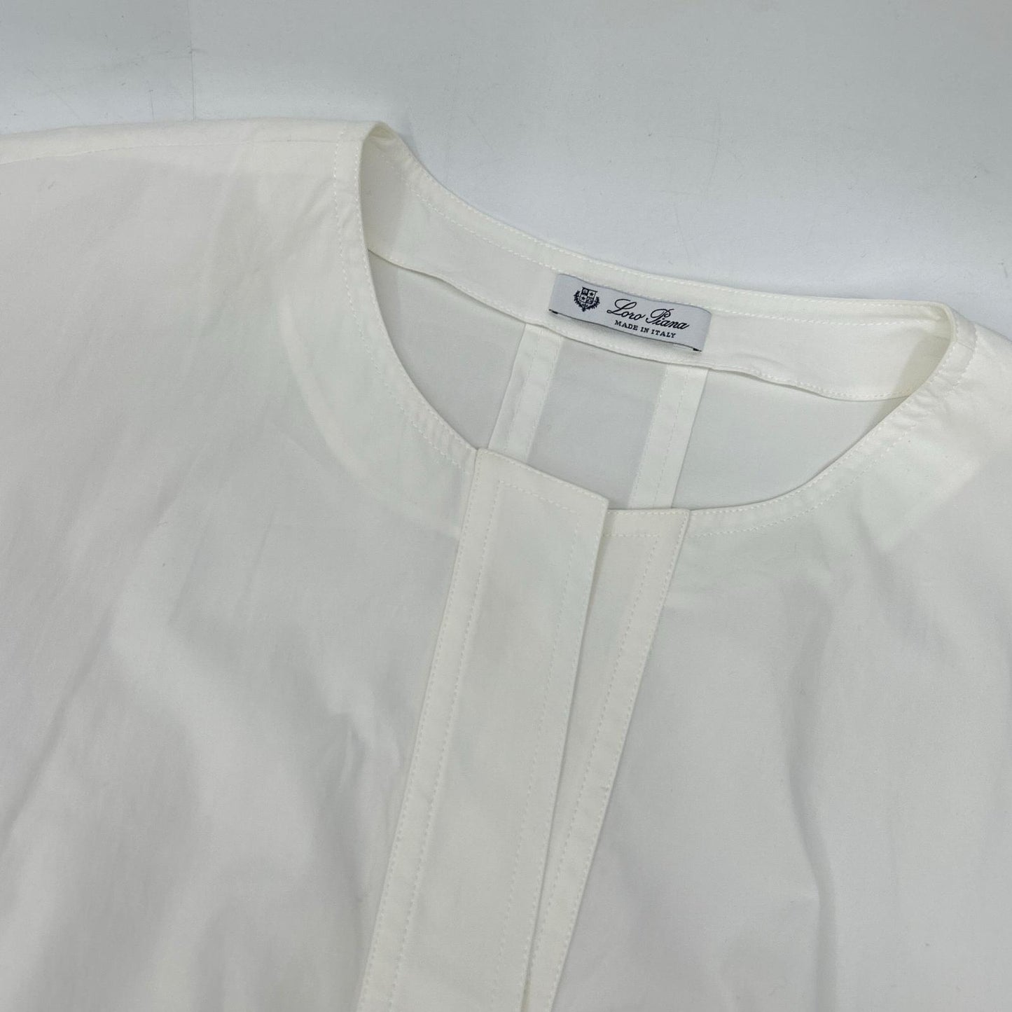 Loro Piana ロロピアーナ FAM3432 ホワイト×ベージュ コットン ドローストリングワンピース ワンピース