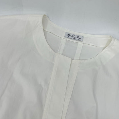 Loro Piana ロロピアーナ FAM3432 ホワイト×ベージュ コットン ドローストリングワンピース ワンピース