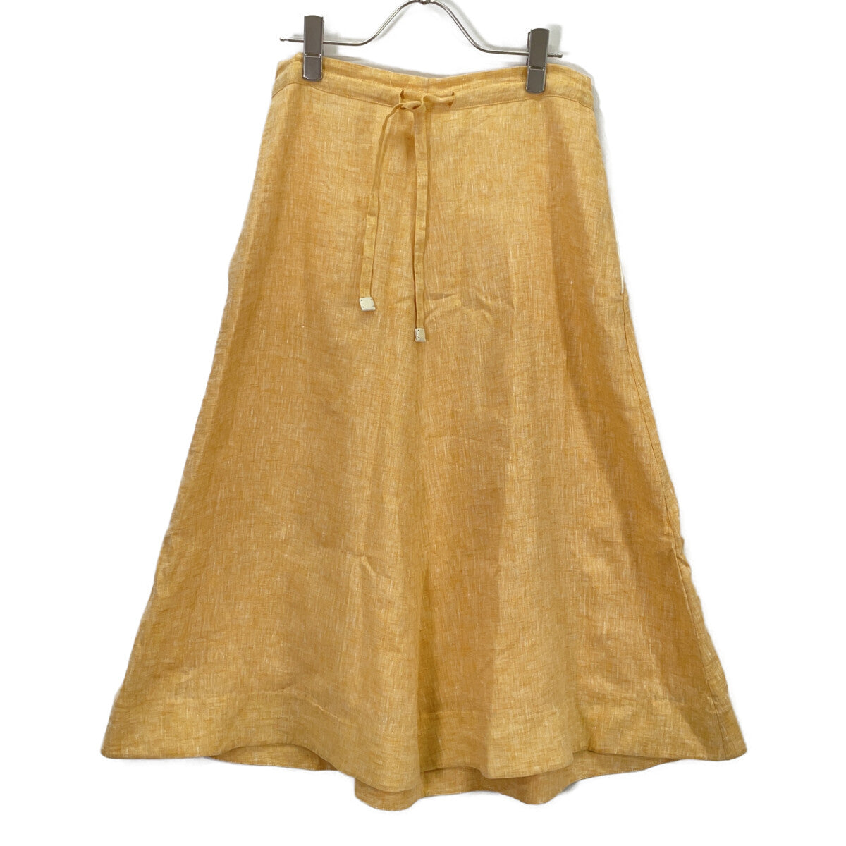 Loro Piana FAL2040 Yellow Linen x Cotton Flare Skirt