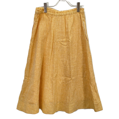 Loro Piana FAL2040 Yellow Linen x Cotton Flare Skirt