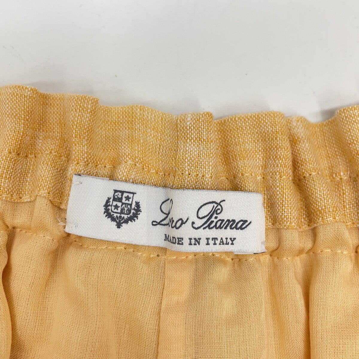 Loro Piana FAL2040 Yellow Linen x Cotton Flare Skirt