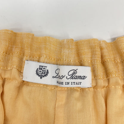 Loro Piana FAL2040 Yellow Linen x Cotton Flare Skirt