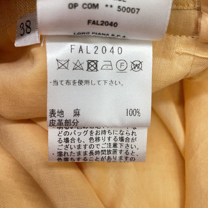 Loro Piana FAL2040 Yellow Linen x Cotton Flare Skirt