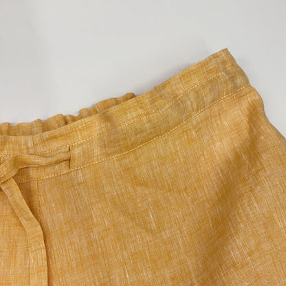 Loro Piana FAL2040 Yellow Linen x Cotton Flare Skirt
