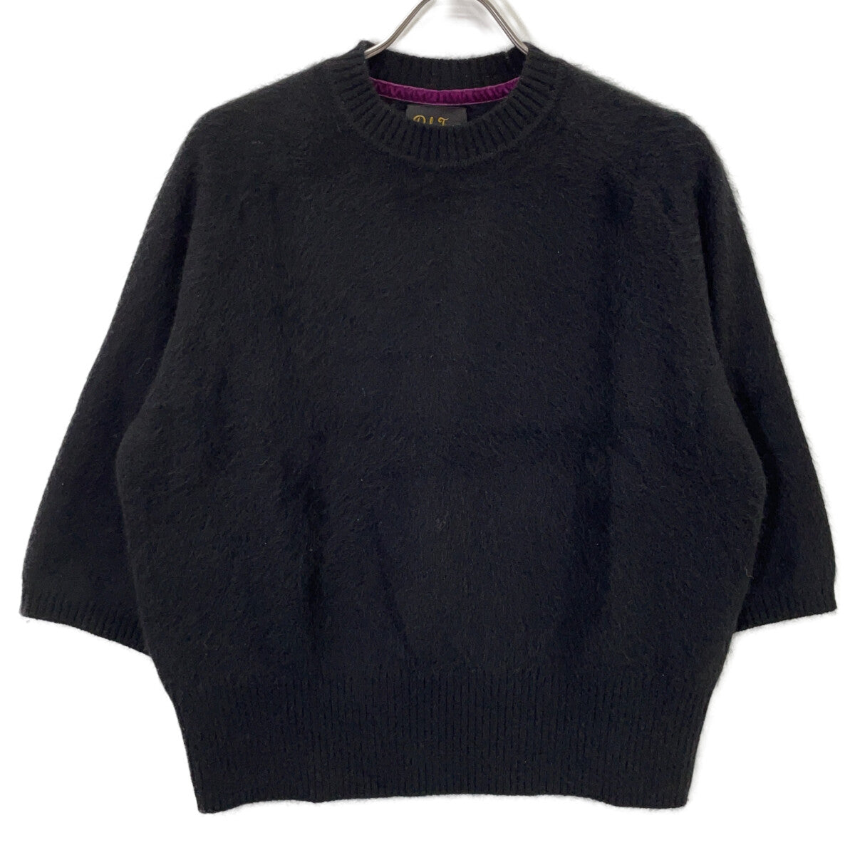Pale Jute 24AW PJ2024AW-17 Black 100% Wool 5-Sleeve Knit Pullover Top M