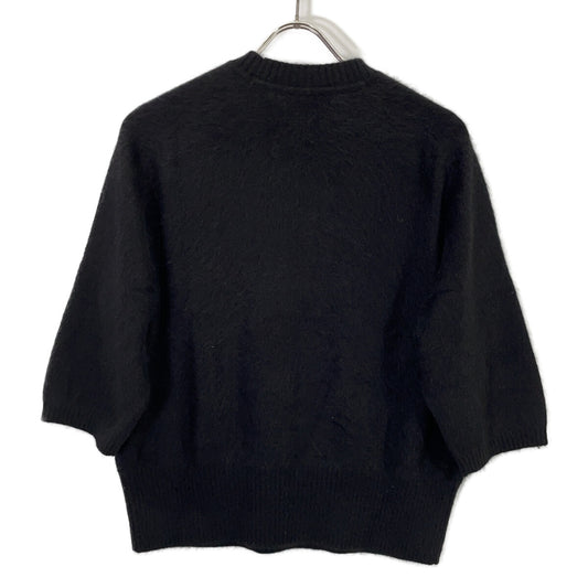 Pale Jute ペールジュート 24AW PJ2024AW-17 ﾌﾞﾗｯｸ ｳｰﾙ100 5分丈 ﾆｯﾄﾌﾟﾙｵｰﾊﾞｰ トップス M