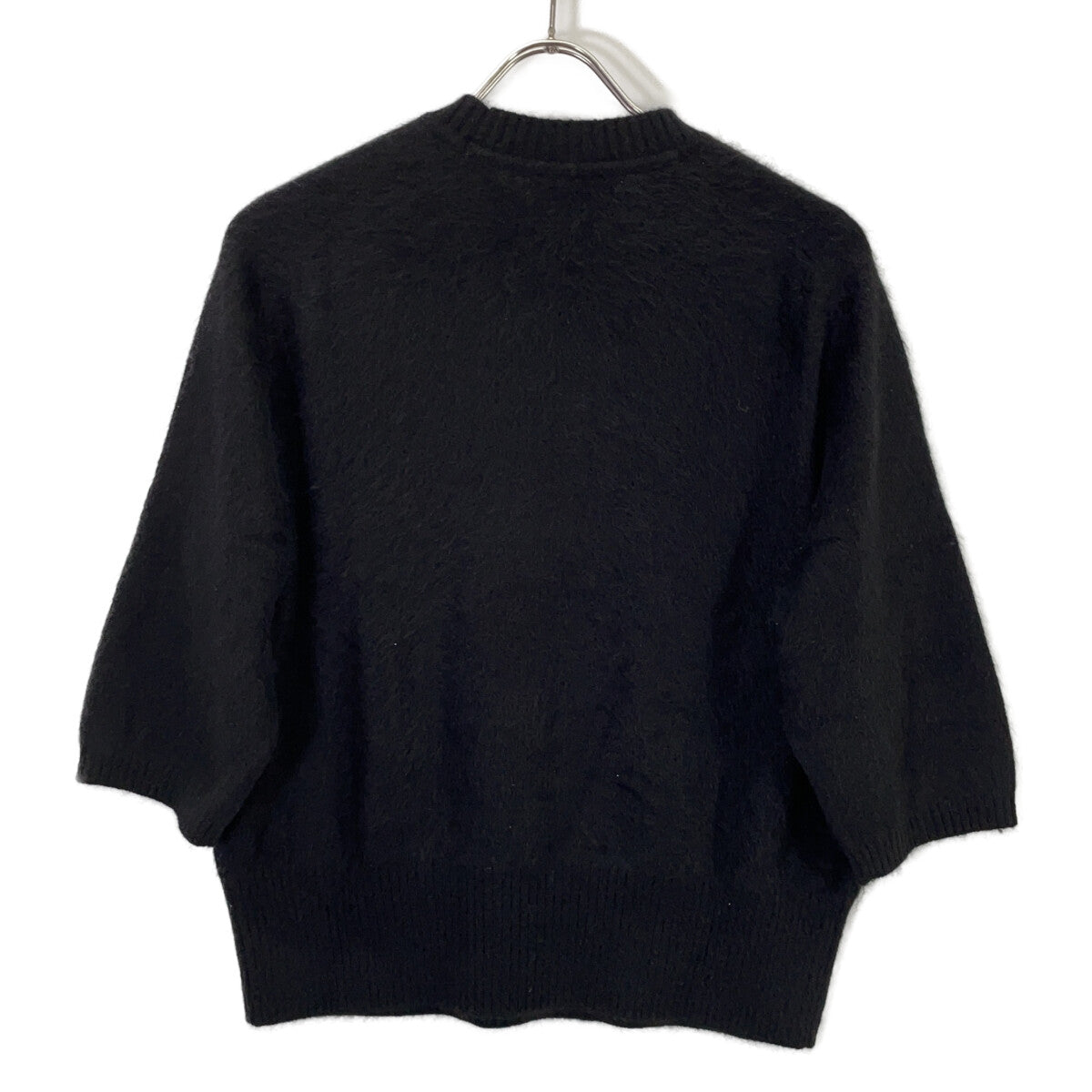 Pale Jute 24AW PJ2024AW-17 Black 100% Wool 5-Sleeve Knit Pullover Top M