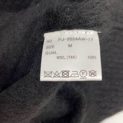 Pale Jute 24AW PJ2024AW-17 Black 100% Wool 5-Sleeve Knit Pullover Top M