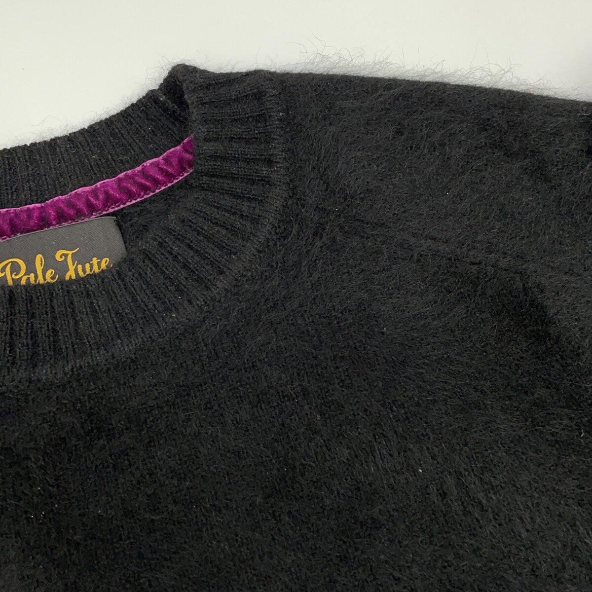 Pale Jute 24AW PJ2024AW-17 Black 100% Wool 5-Sleeve Knit Pullover Top M