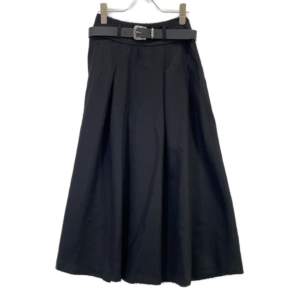 O’Neil of Dublin 2024 Black Wool-Blend Skirt with Belt Loops, Size 8