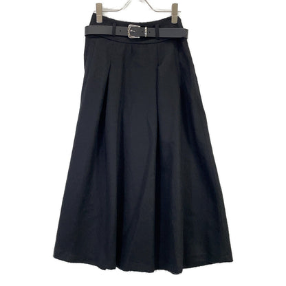 O’Neil of Dublin 2024 Black Wool-Blend Skirt with Belt Loops, Size 8
