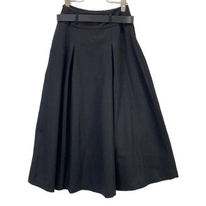 O’Neil of Dublin 2024 Black Wool-Blend Skirt with Belt Loops, Size 8
