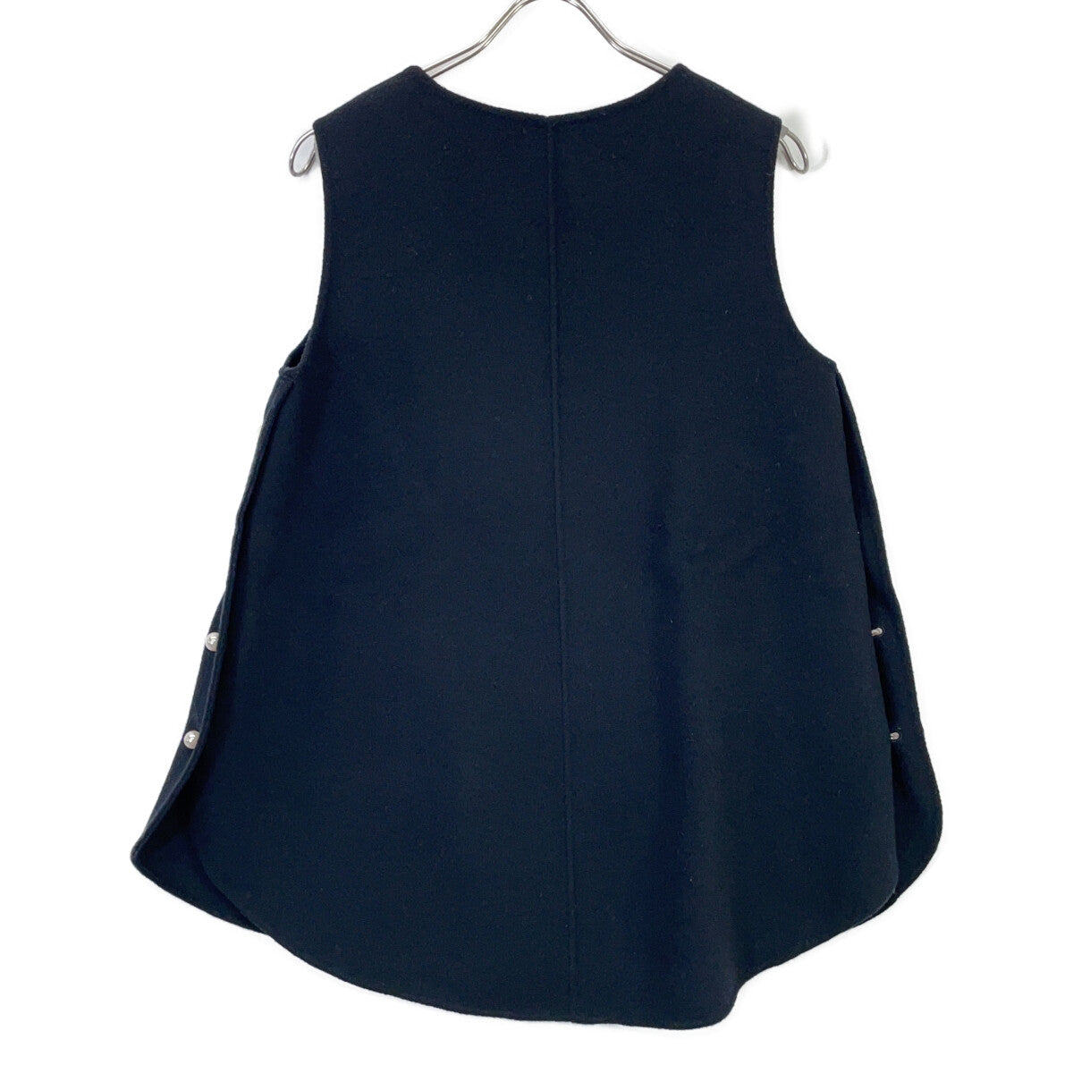Aveniretoile S138-001 Black Super170's Wool Side Pearl Vest 34