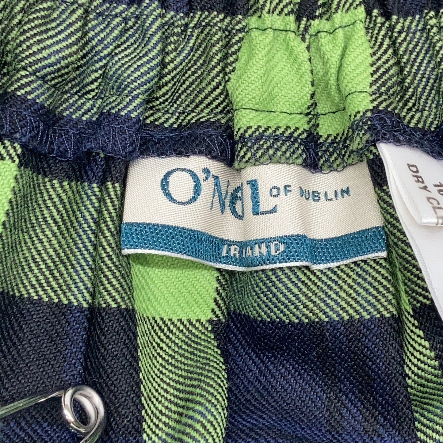 O’Neil of Dublin 都柏林奥尼尔 20年款 01037-00 绿×藏青 格纹 褶皱呢短裙 半身裙 38