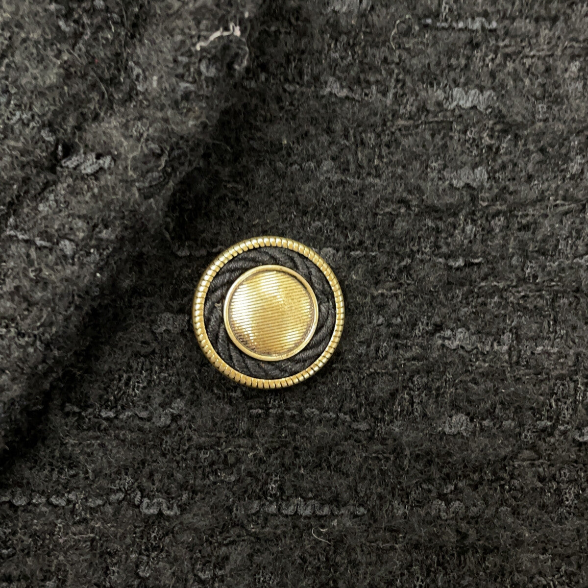SAINT LAURENT PARIS サンローランパリ 581137 Y7D30 ブラック ウール ツイード ダブルブレスト ピーコート コート