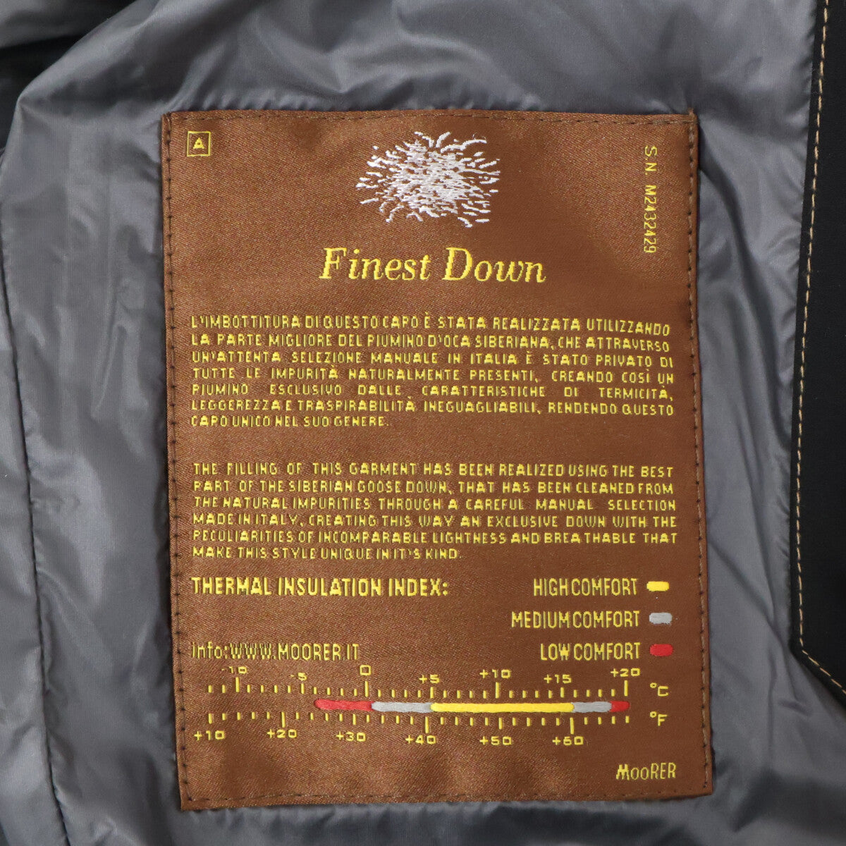 MOORER 穆勒 【美品】FILIPPO-KN Acqua系列 羽绒服 夹克 52