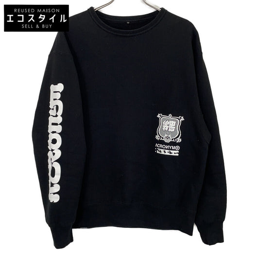 ACRONYM アクロニウム 【×NESM】ブラック バックプリント クルーネックプルオーバースウェット トップス